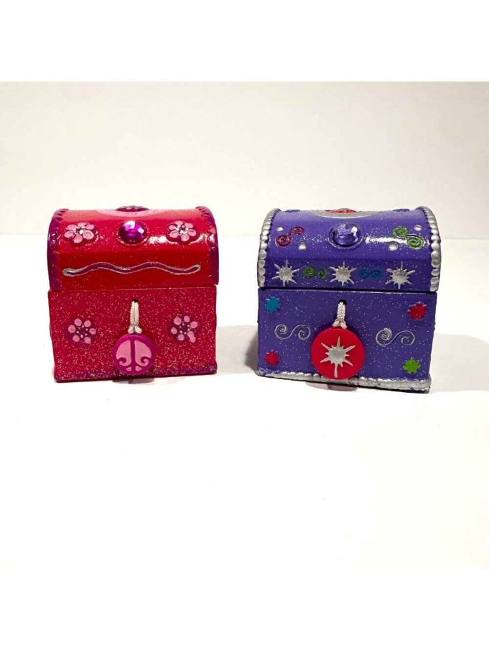 Vintage Y2K Claire's Trinket Boxes w/ Charms - set of 2 - 2000